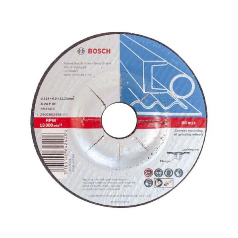 BOSCH GRINDING DISC METAL 115 X 6.0 X 22.2 MM 